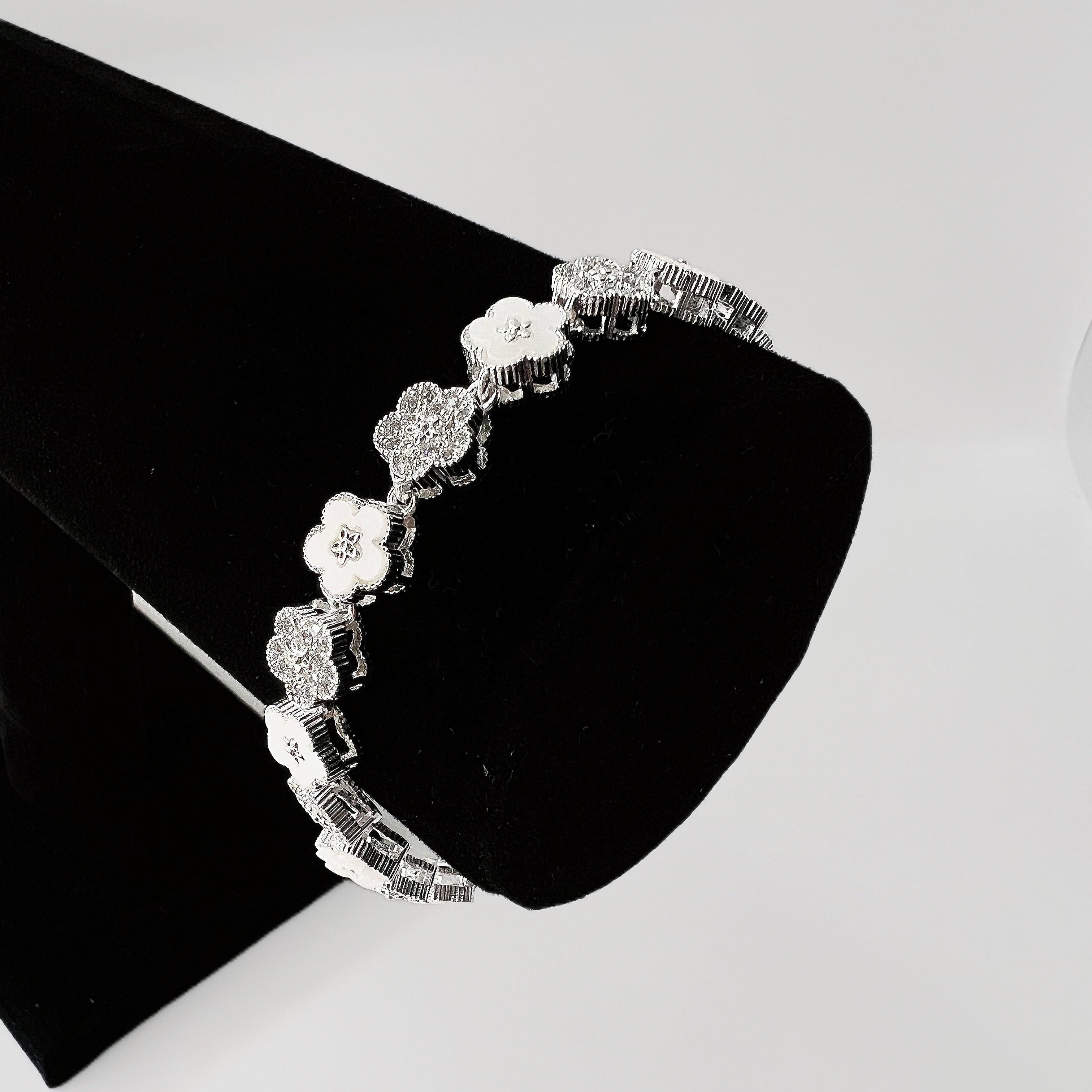 Pulsera Crystal Flower Plata 925 19cm