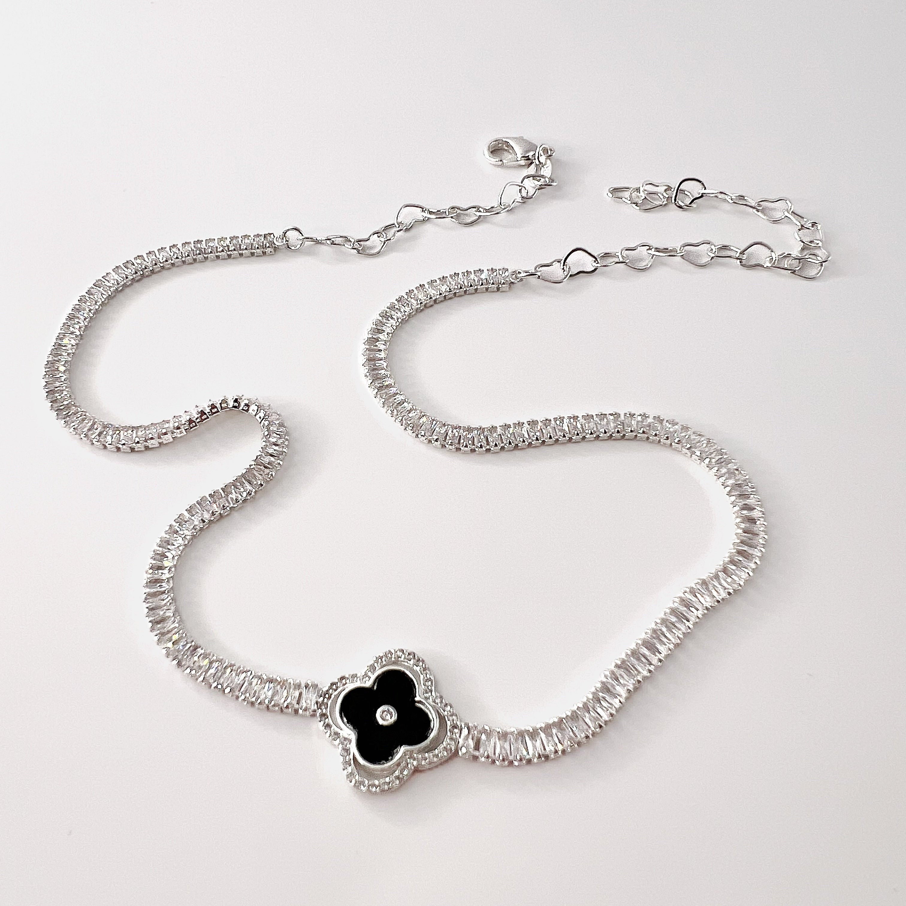 Cadena Eternal Lucky Black Plata 925 48cm