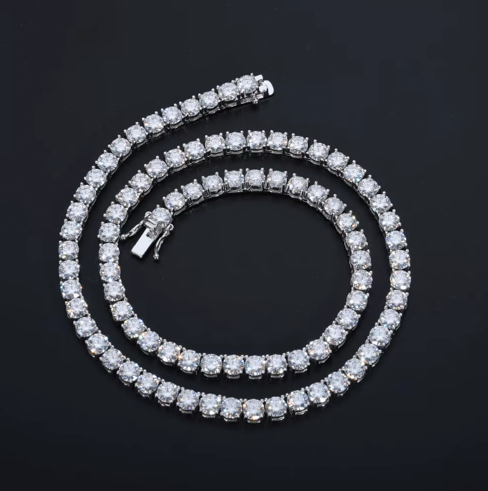 Cadena King’s Shine Plata 925 Stone Moissanita 4mm