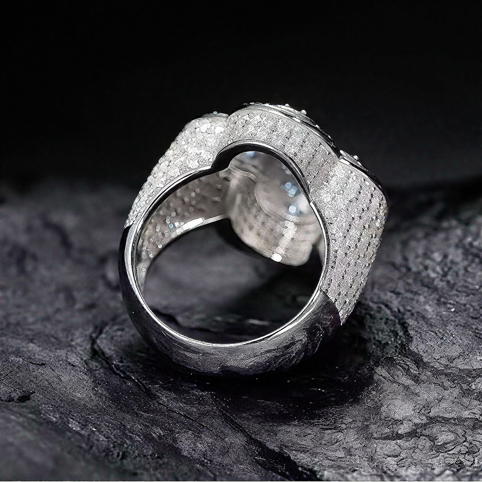 Anillo Blue Royal Shine Plata 925 Stone Moissanita CZ Azul