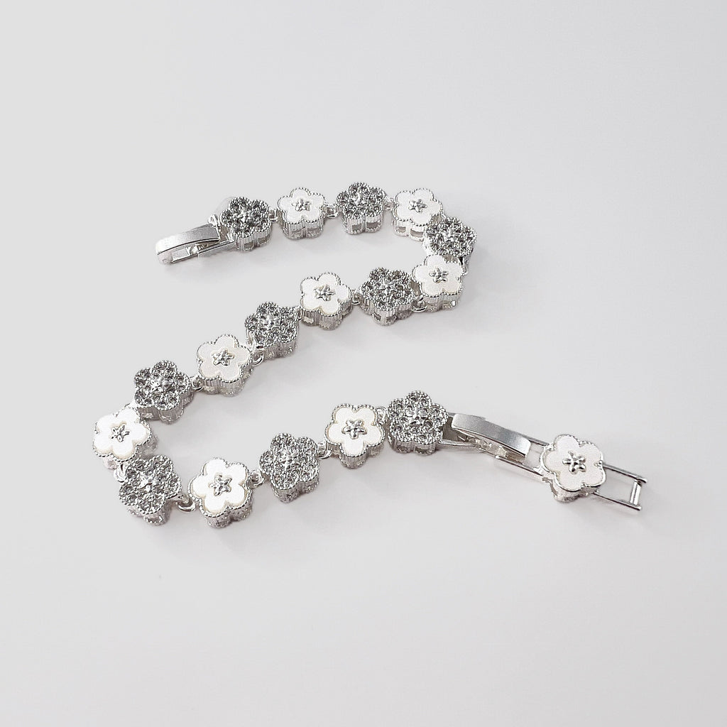 Pulsera Crystal Flower Plata 925 19cm