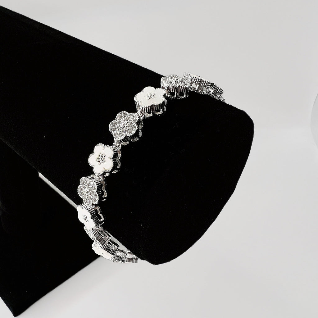 Pulsera Crystal Flower Plata 925 19cm