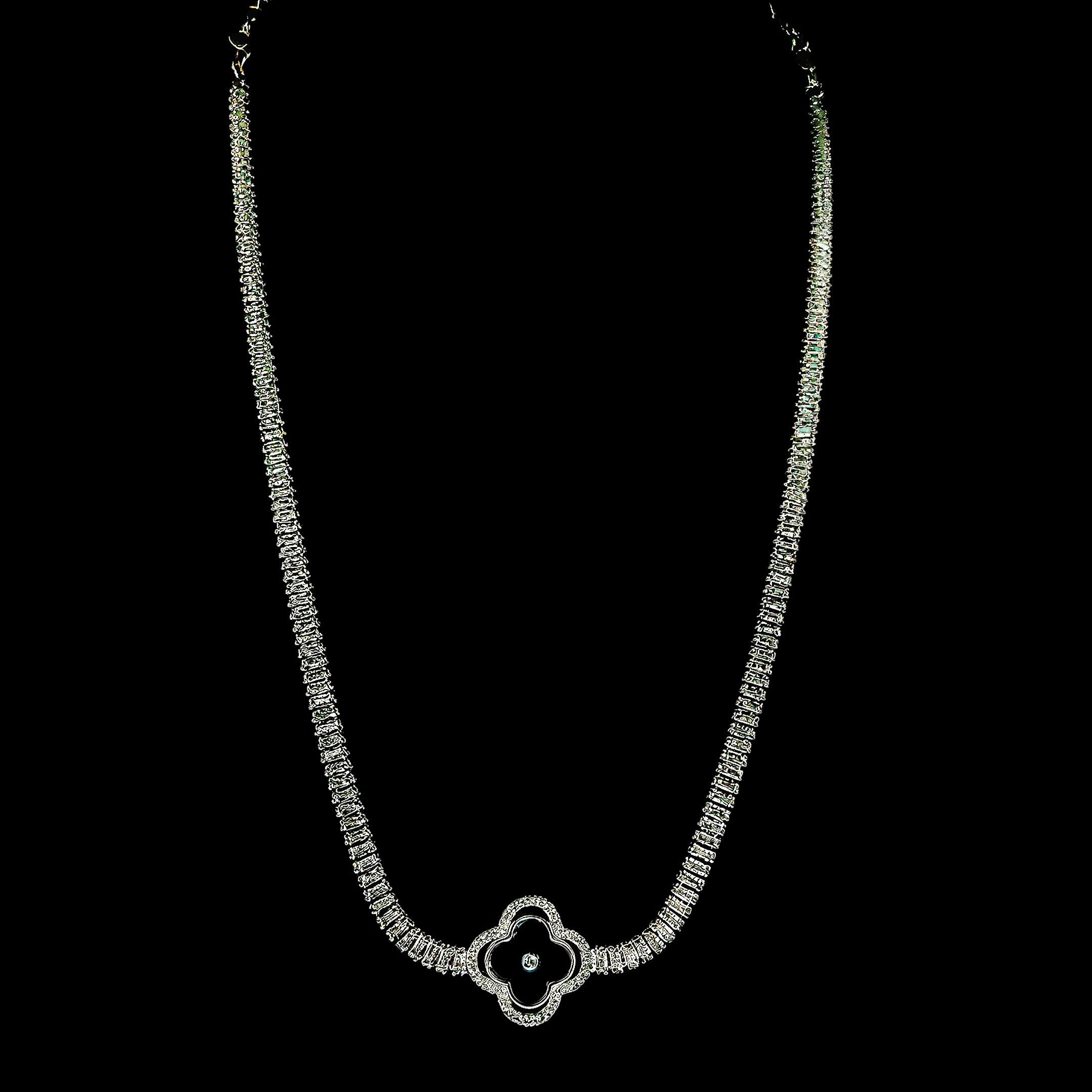 Cadena Eternal Lucky Black Plata 925 48cm