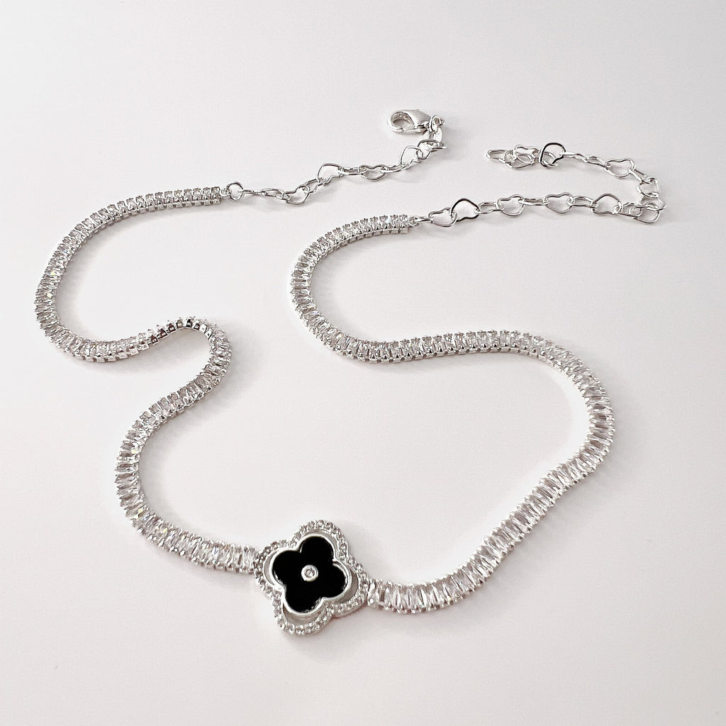 Cadena Eternal Lucky Black Plata 925 48cm