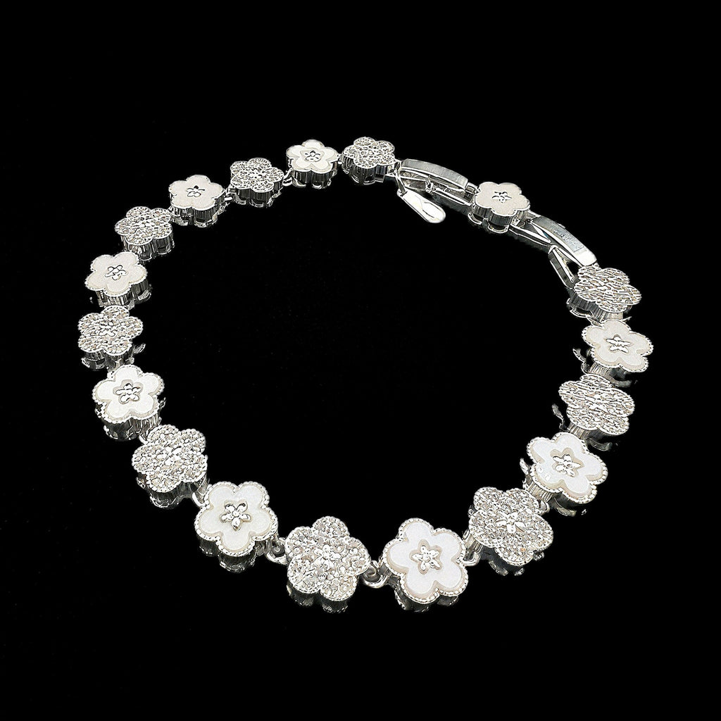 Pulsera Crystal Flower Plata 925 19cm