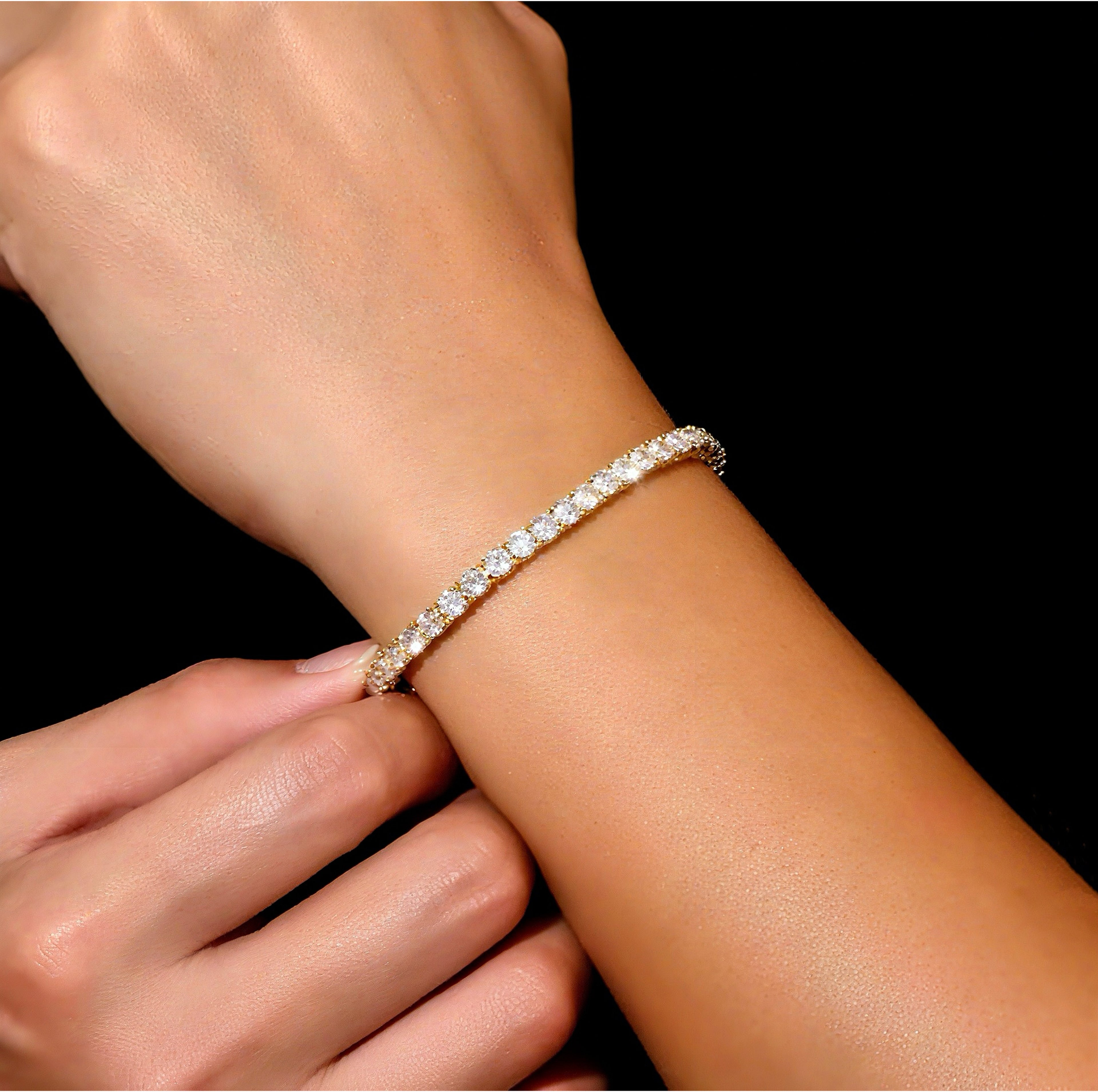 Pulsera Tennis Plata 925 con Circones 4mm