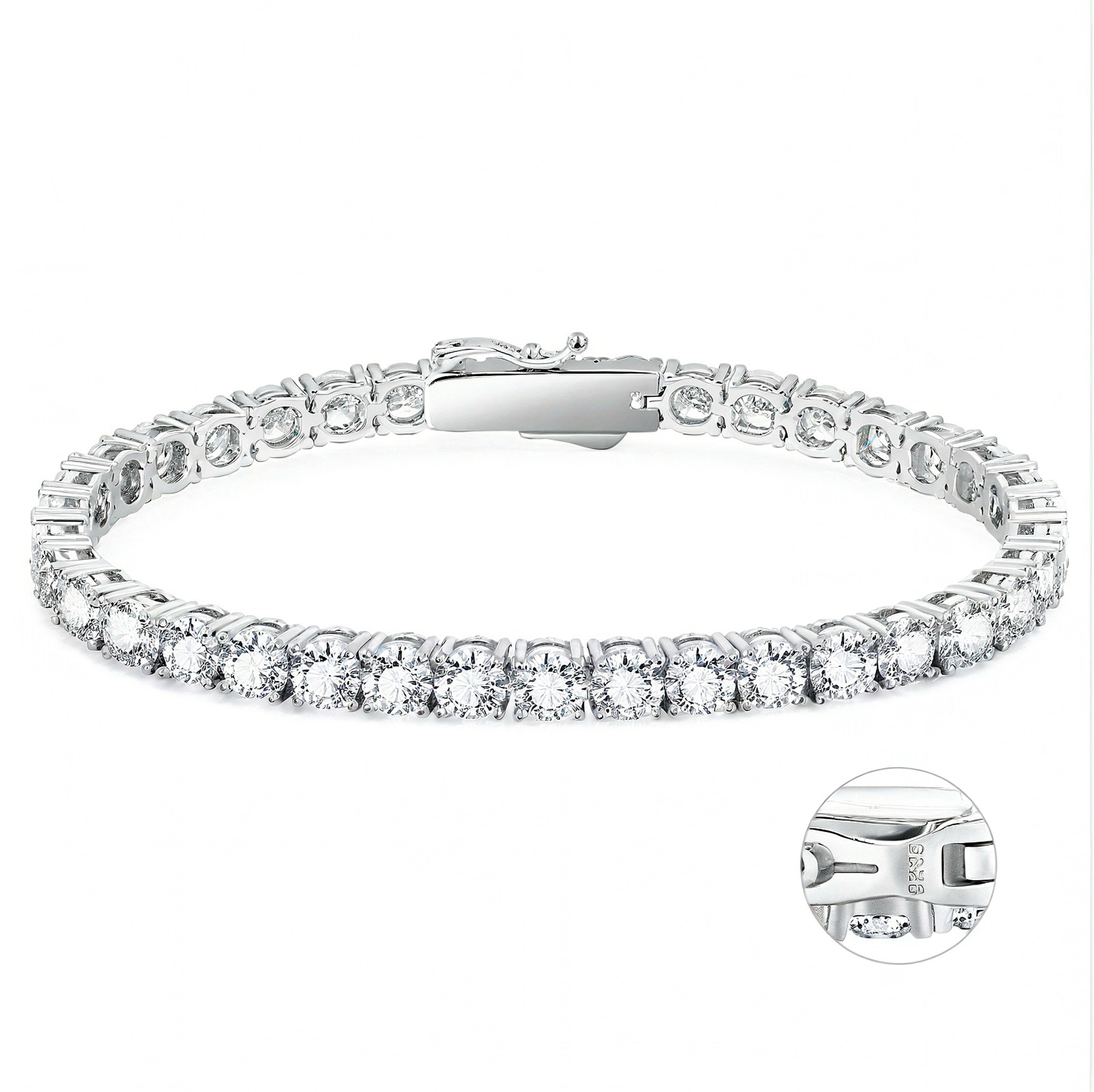 Pulsera Tennis Plata 925 con Circones 4mm