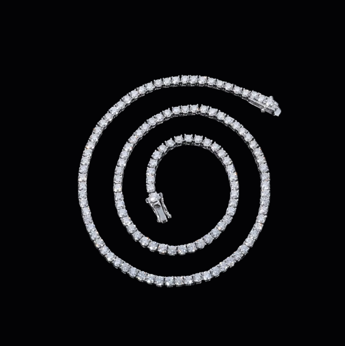 Cadena King’s Shine Plata 925 Stone Moissanita 2mm