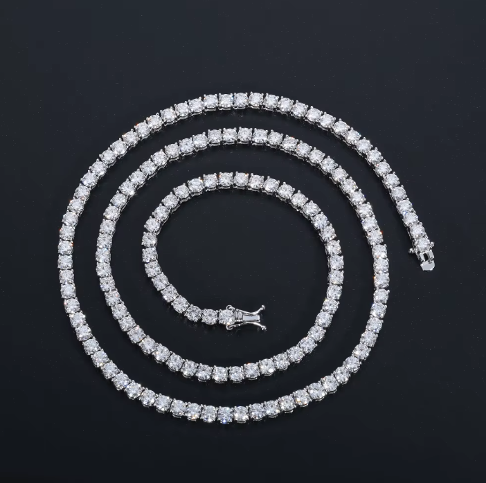 Cadena King’s Shine Plata 925 Stone Moissanita 2mm