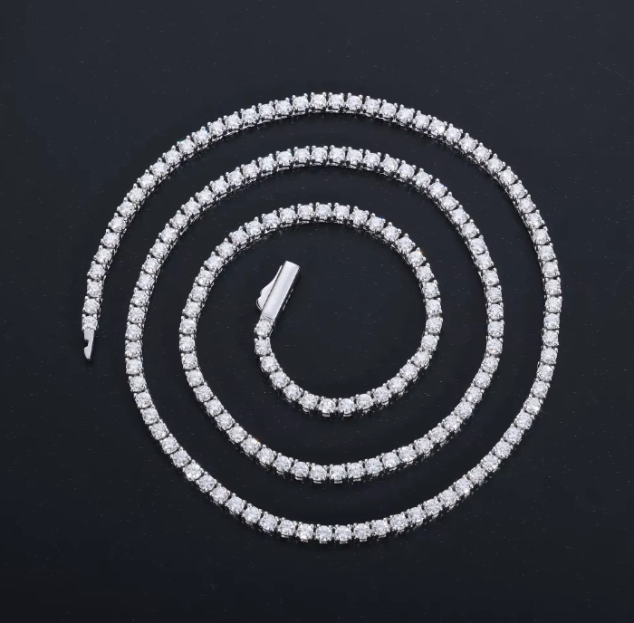 Cadena King’s Shine Plata 925 Stone Moissanita 2mm