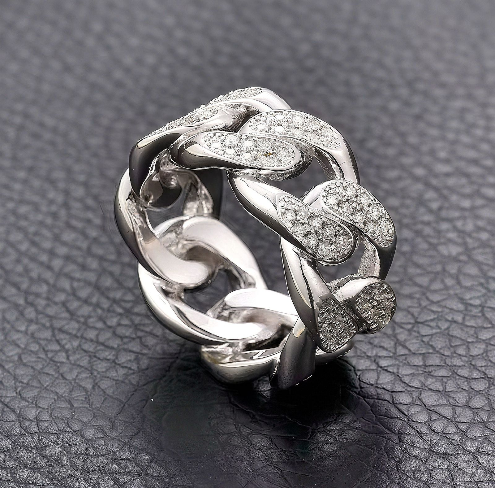 Anillo Cuban Royal Bands Plata 925 Stone Moissanita VVS1