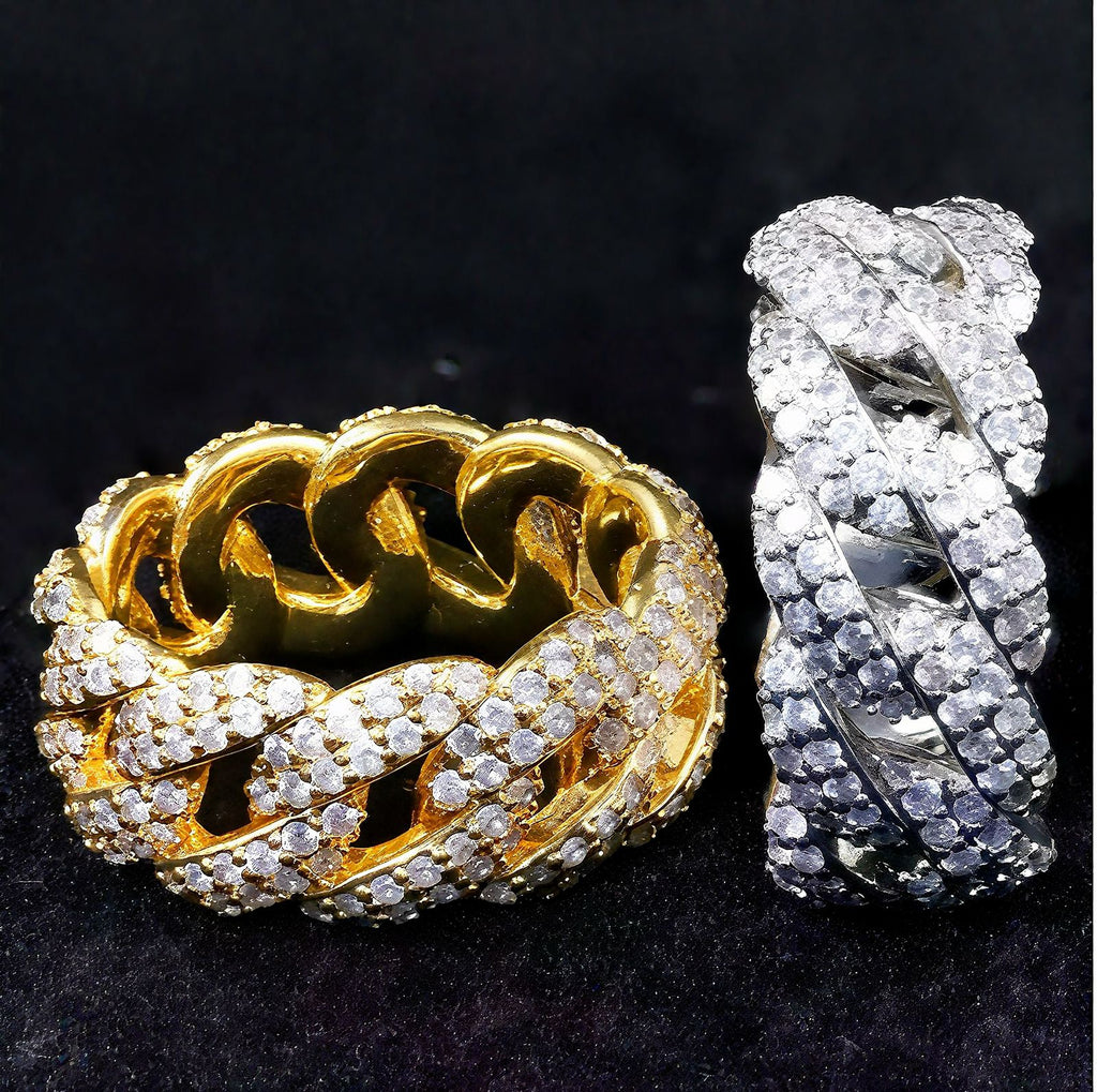 Anillo Cuban Royal Bands Plata 925 Stone Moissanita VVS1